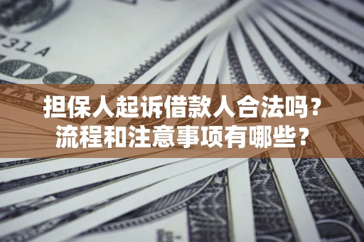 济南担保人起诉借款人合法吗？流程和注意事项有哪些？