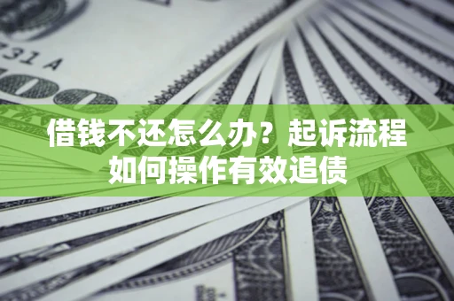 济南借钱不还怎么办？起诉流程如何操作有效追债