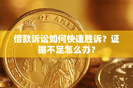 济南借款诉讼如何快速胜诉？证据不足怎么办？